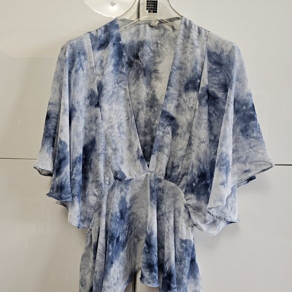 Luna Kimono Style Chiffon Blouse Loose Clouds - Picture 2 of 11